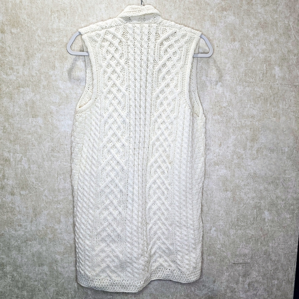 Kilronan Knitwear Ireland  Sweater Vest Wool Cable Knit Fisherman - Picture 6 of 6